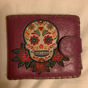 Embroidered Sugar Skull Wallet